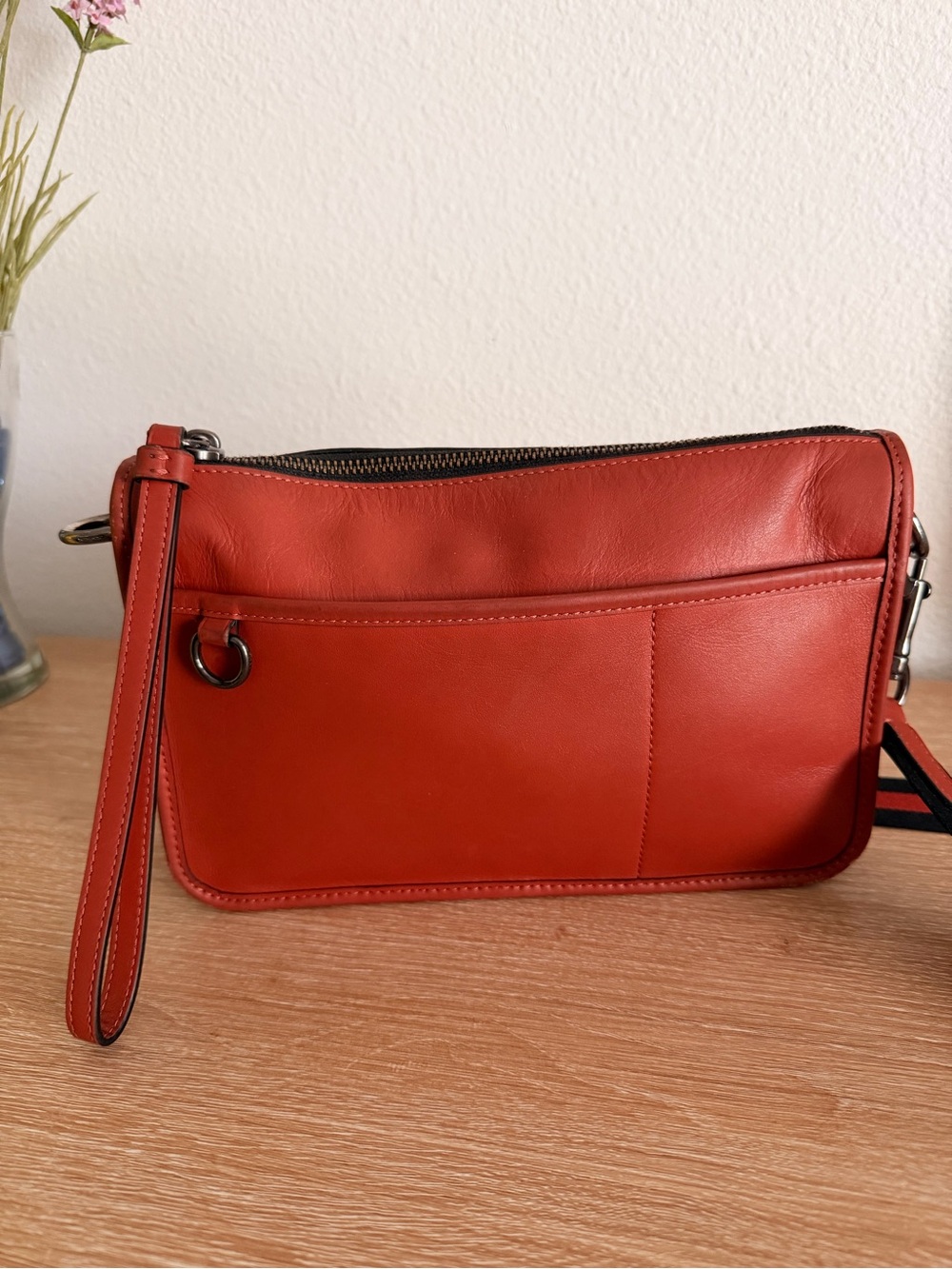 Coach Heritage Convertible Crossbody Wristet Pouch Preloved Terracotta - Picture 9 of 10